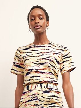 M.M.LAFLEUR Annika Tiger Print Boxy Cut Top